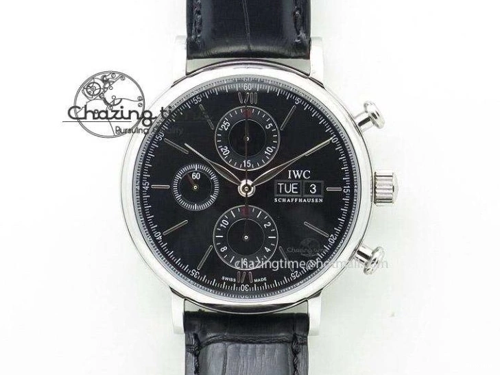 MIROTIME 0712 Pilot Chrono 377725 SS ZF 1:1 Best Edition White Dial on Black Leather Strap A Soft 7183